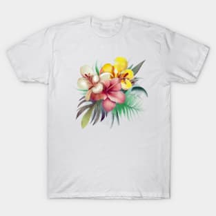 Watercolor tropical flowers T-Shirt